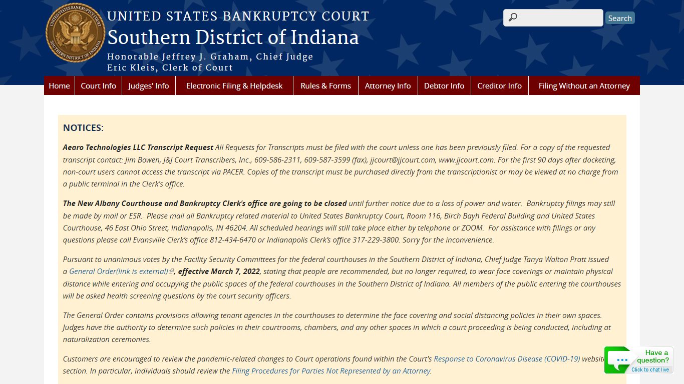 Southern District of Indiana | United States Bankruptcy Court