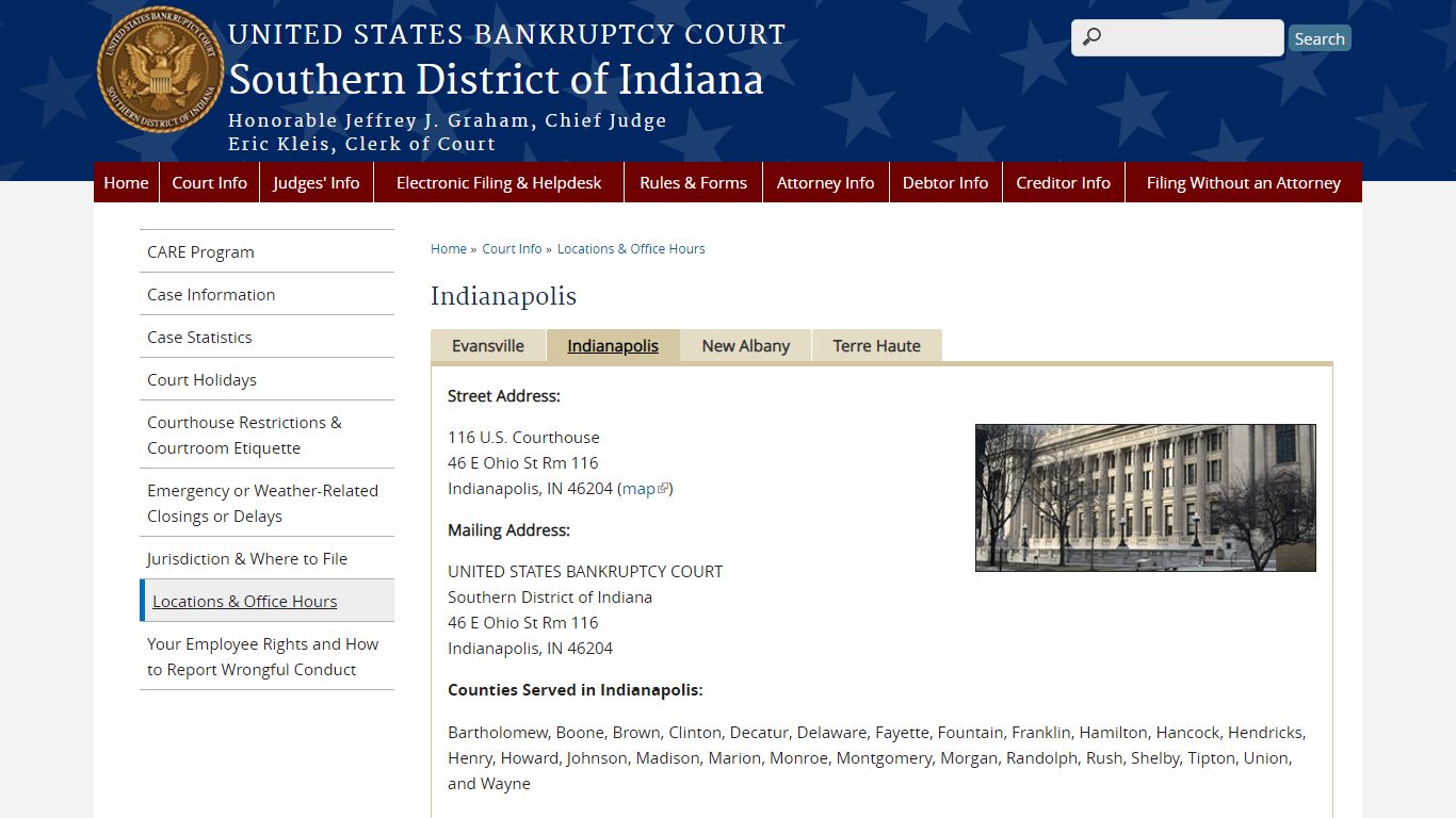 Indianapolis | Southern District of Indiana | United States Bankruptcy ...